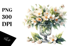 Jasmine White Background | Sublimation, Clipart Product Image 1