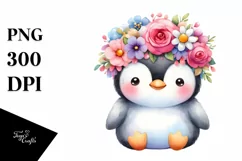 Cute Cartoon-Style Penguin PNG Product Image 1