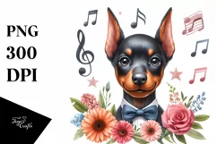Baby Doberman Pinscher as Pop Singer | Sublimation | Clipart Product Image 3
