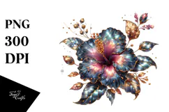 Shiny Hibiscus Watercolor Splash Clipart Product Image 1