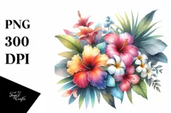 Washed Watercolor Hawayan Flowers Glossy Petals White Product Image 3