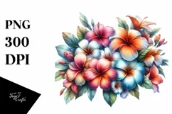 Washed Watercolor Hawayan Flowers Glossy Petals White Product Image 3