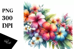 Washed Watercolor Hawayan Flowers Glossy Petals White Product Image 3