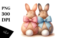 Creative Back View of Sitting Bunnies, High-Quality PNG Product Image 1