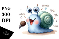 Cute Snail with Singer Look, Transparent PNG Product Image 1