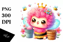 Colorful Smiling Cute Baby Bee | Sublimation | Clipart Product Image 1
