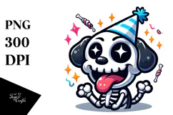 Silly Party Hat Puppy-Dog PNG Product Image 1