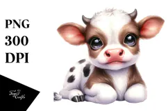 Cute Baby Cow Image PNG Product Image 1