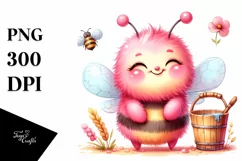 Colorful Smiling Cute Baby Bee | Sublimation | Clipart Product Image 3