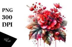 Abstract Glossy Begonia Watercolor | Sublimation | Clipart Product Image 3