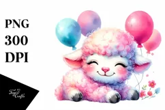 Colorful Smiling Cute Baby Lamb | Sublimation | Clipart Product Image 3