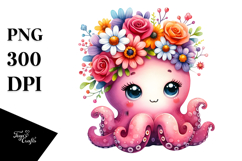 Cute Cartoon-style Octopus Sitting Product Image 1