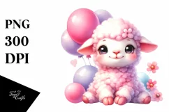 Colorful Smiling Cute Baby Lamb | Sublimation | Clipart Product Image 3