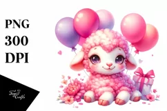 Colorful Smiling Cute Baby Lamb | Sublimation | Clipart Product Image 1
