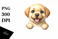 Funny Baby Labrador Retriever Watercolor Splash Clipart Product Image 1