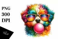 Quirky Colored Puppy Portrait | Sublimation | Clipart Product Image 3