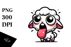 Silly Cartoon Lamb PNG Product Image 1