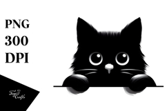 Funny Simple Black Cat PNG Product Image 1