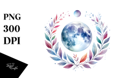 Whimsical Moon Foliage Clipart Product Image 1