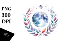 Whimsical Moon Foliage Clipart Product Image 1