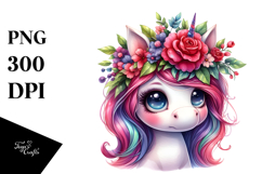 Cute Unicorn Big Eyes PNG Product Image 1