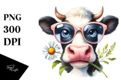 Cow with Goofy Smile and Daisy | Clipart Product Image 3