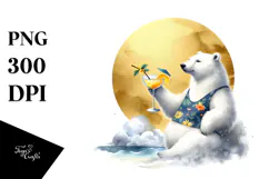 Chilling Polar Bear, Tropical PNG Product Image 1