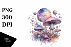 Detailed Pastel Mystical Mushroom PNG Product Image 1