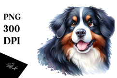 Happy Cute Bernese Mountain Dog PNG Product Image 1