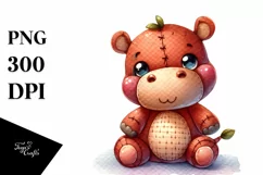 Vibrant Plush Hippo Watercolor | Sublimation | Clipart Product Image 1