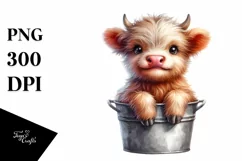 Cute Baby Highland Cow | Summer Sticker Product Image 3