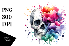 Colorful Cute Skull Painting, Transparent PNG Product Image 1
