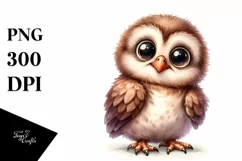 Funny Baby Owl Sitting Clipart Product Image 3