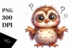 Funny Baby Owl Sitting Clipart Product Image 3
