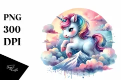 Baby Unicorn on Mountain, Dreamy PNG Product Image 3