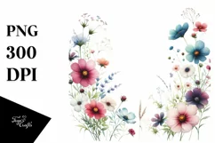 Colorful Wild Flowers Watercolor | Sublimation Clipart Product Image 3