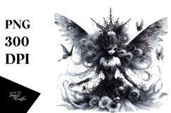 Detailed Watercolor Gothic Fairy | Sublimation | Clipart Product Image 3