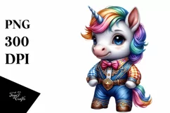 Baby Unicorn Square Dancing, Fun PNG Product Image 1
