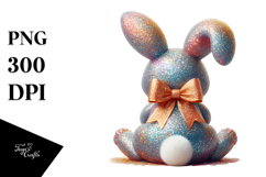 Colorful Retro Bunny Sitting PNG Product Image 1