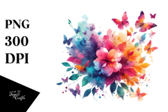 Colorful Butterfly Cloud PNG Product Image 1