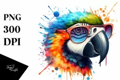 Colorful Parrot Sunglasses Paint-Like Colors Fun Product Image 3