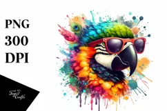 Colorful Parrot Sunglasses Paint-Like Colors Fun Product Image 1