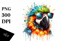 Colorful Parrot Sunglasses Paint-Like Colors Fun Product Image 3