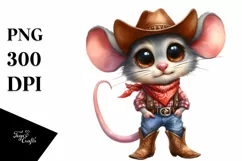 Mouse Bandana Cowboy Boots Shy Expressive | Sublimation Product Image 3