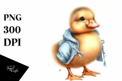 Cute Baby Duck Watercolor PNG Product Image 1