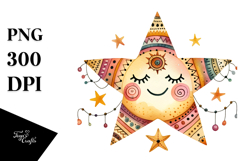 Smiling Boho Cloud PNG Product Image 1