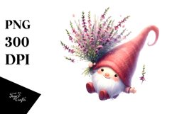 Cute Gnome Falling Heather Watercolor Product Image 1