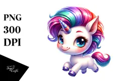 Cute Baby Unicorn Dancing PNG Product Image 1