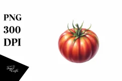 Watercolor Vintage Hat Tomato Clipart Product Image 1