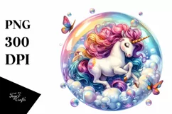 Colorful Twirling Bubble Unicorn | Sublimation | Clipart Product Image 1